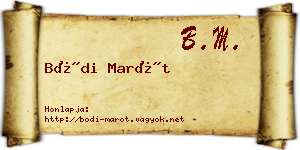 Bódi Marót névjegykártya