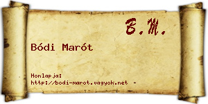 Bódi Marót névjegykártya